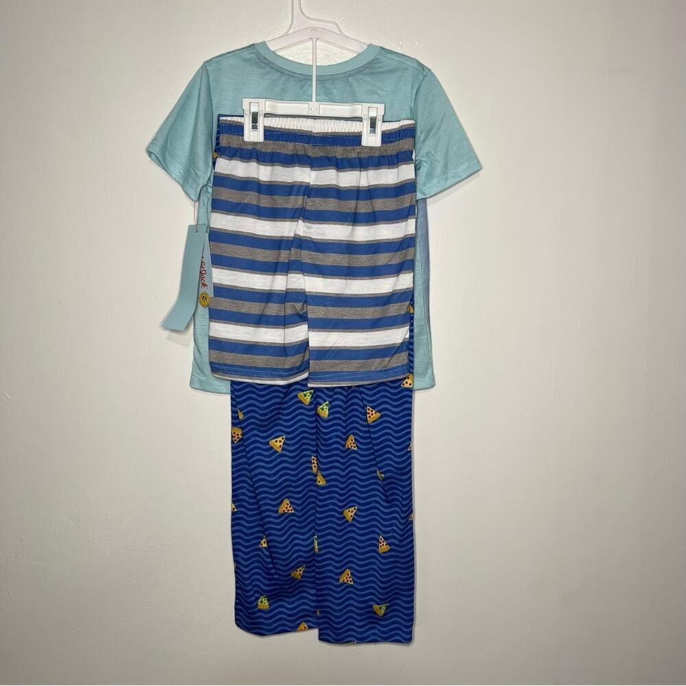 Pizza Shark Pajamas Cat & Jack Boys' 3pc Set Blue NWT SZ S - Picture 3 of 4